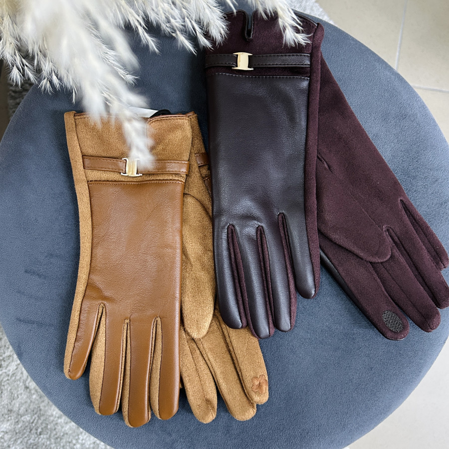 Rukavice koženka/semiš