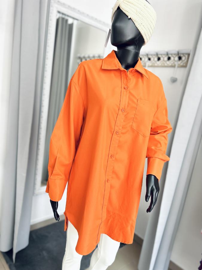 Predĺžená košeľa- oranžová