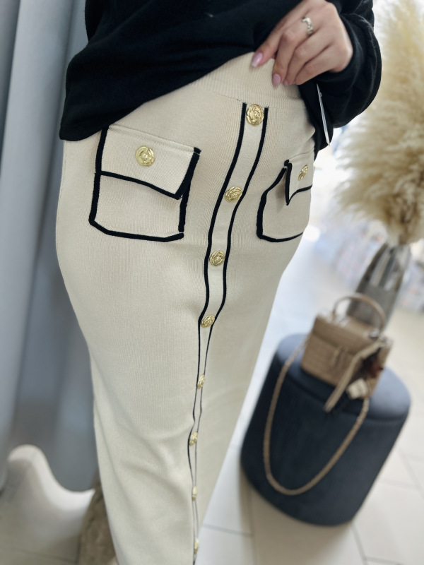 Úpletová suknička- béžová 2