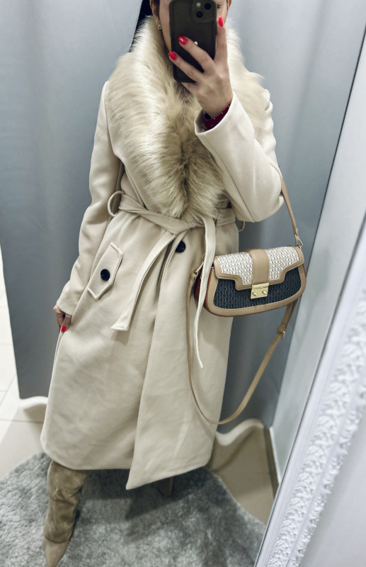 Dlhší kabát s kožušinkou 11