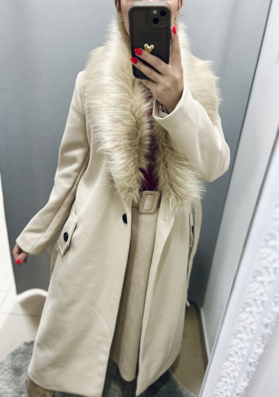 Dlhší kabát s kožušinkou 6