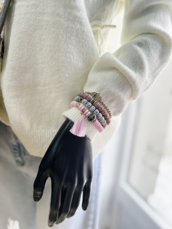 Ružový set náramkov 1