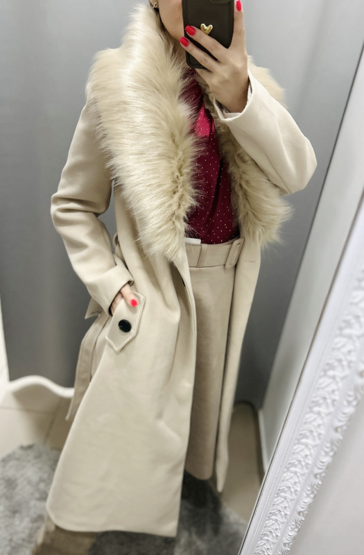 Dlhší kabát s kožušinkou 9