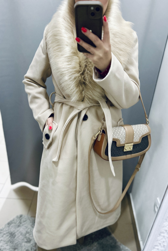 Dlhší kabát s kožušinkou 4