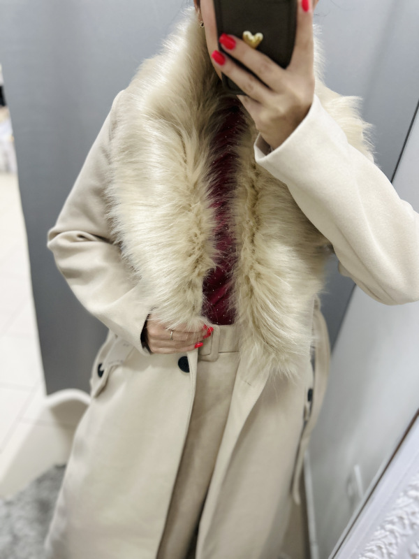 Dlhší kabát s kožušinkou 7