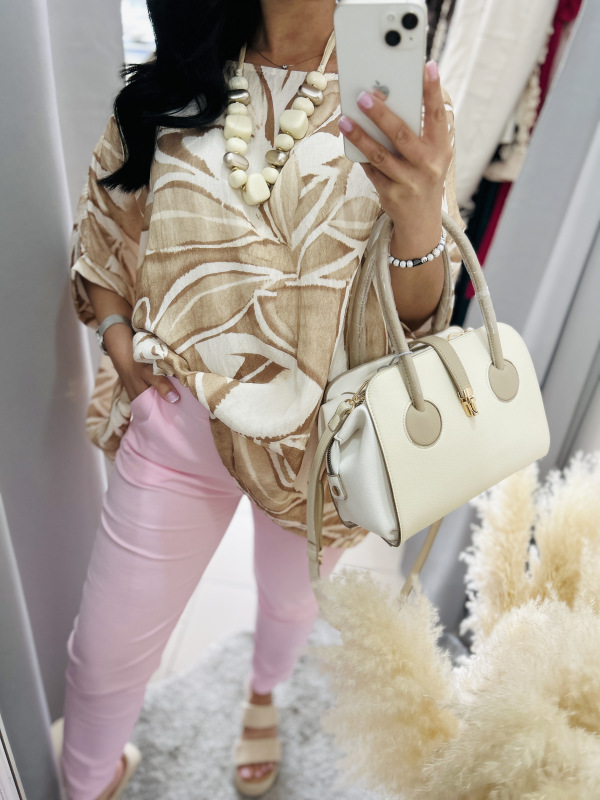 Béžovo-biela kabelka 2