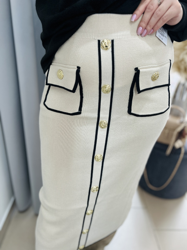 Úpletová suknička- béžová 1