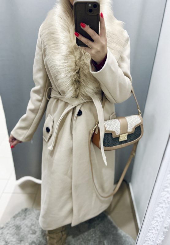 Dlhší kabát s kožušinkou 5