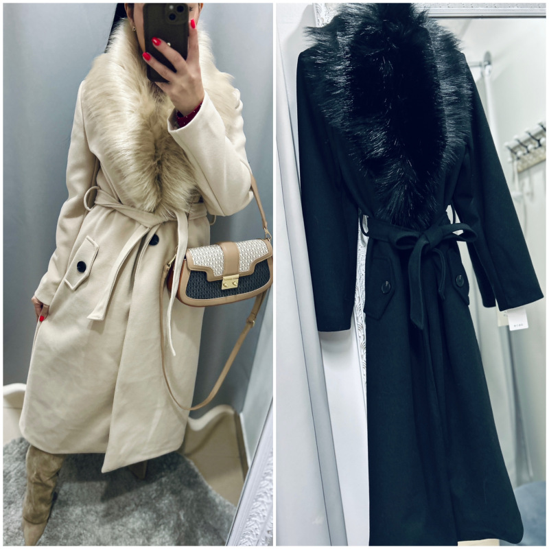 Dlhší kabát s kožušinkou