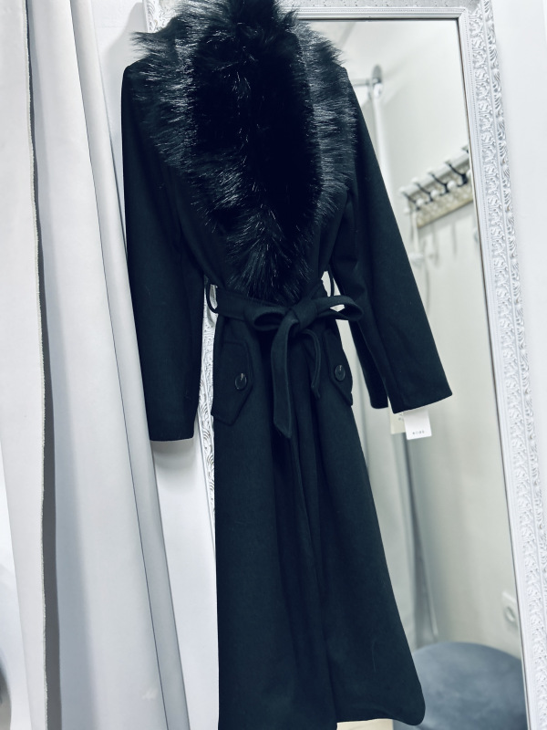 Dlhší kabát s kožušinkou 10