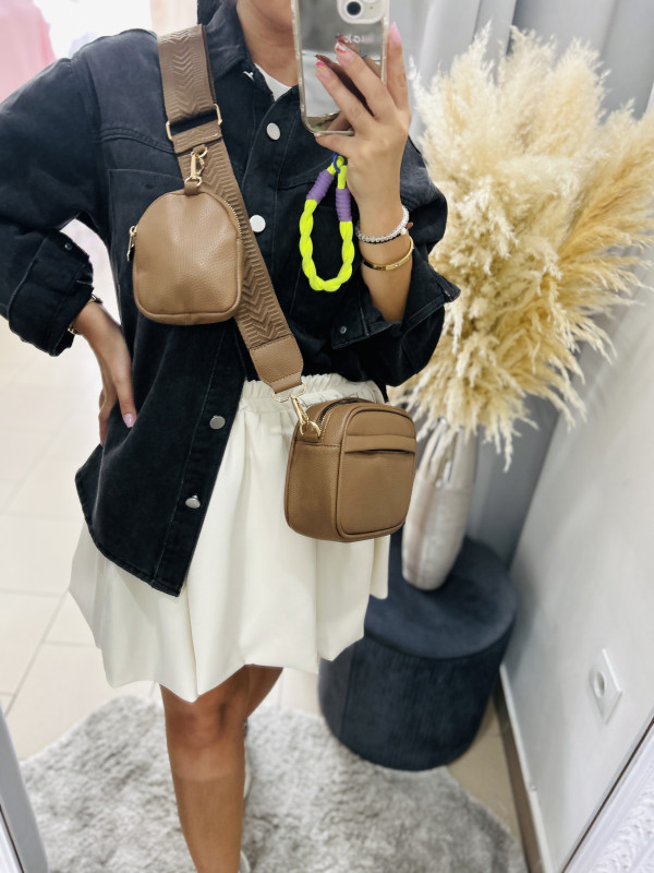 Crossbody hnedá kabelka