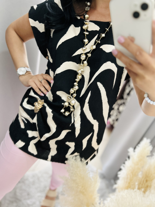 Vzorovaný top so zlatou aplikáciou 3