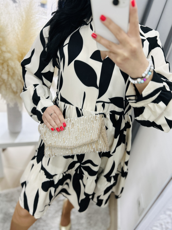 Béžovo-čierne šaty Arya 6