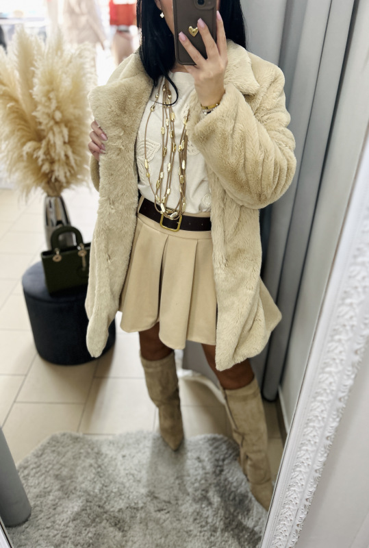 Kožušinkový kabát- 2 farby 12