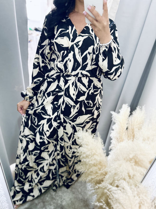 Béžovo-čierne šaty 6