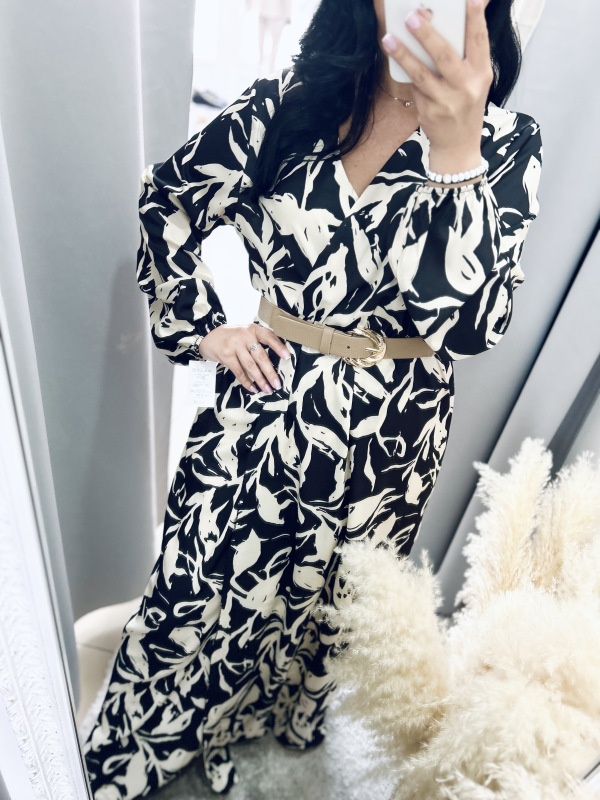 Béžovo-čierne šaty 4