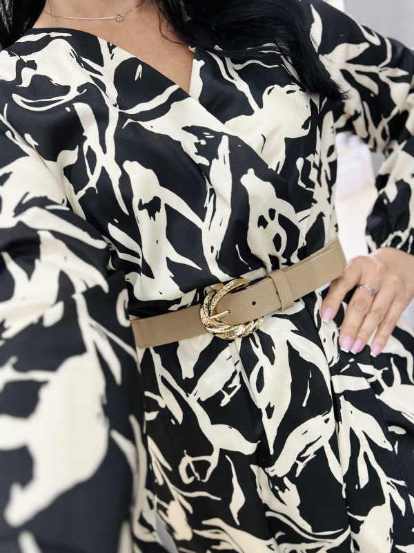 Béžovo-čierne šaty 2