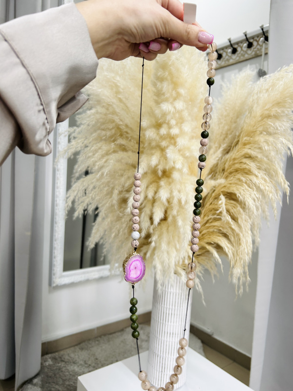 Handmade náhrdelník Eye pink 1