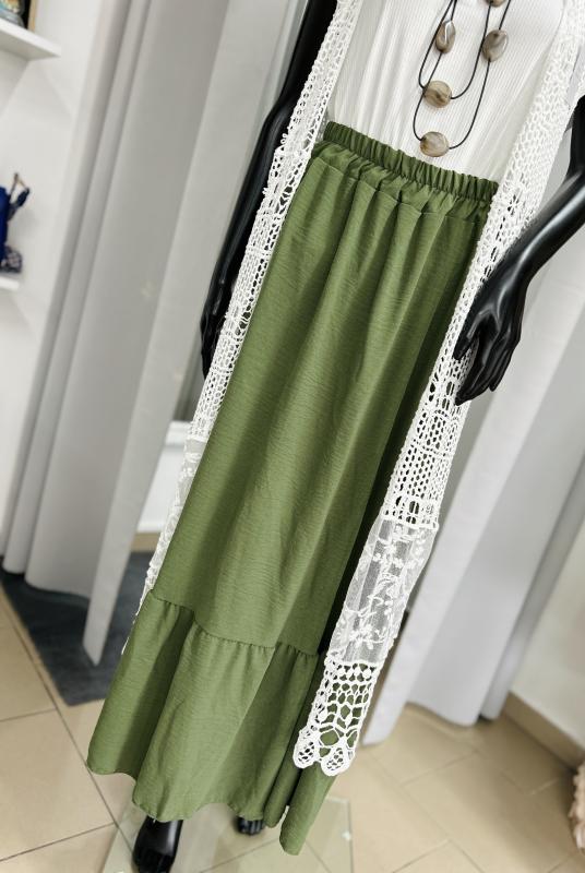 Zelená midi sukňa
