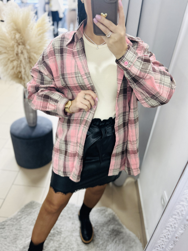 Károvaná košeľa- ružová 3