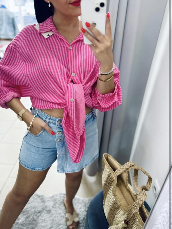 Pruhovaná košeľa- ružová