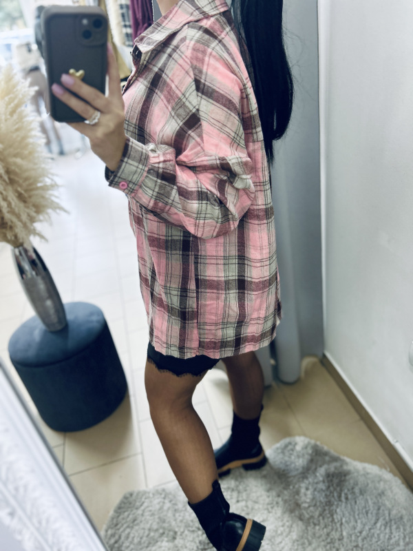 Károvaná košeľa- ružová 4