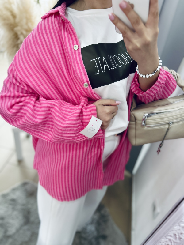 Pruhovaná košeľa- ružová 1