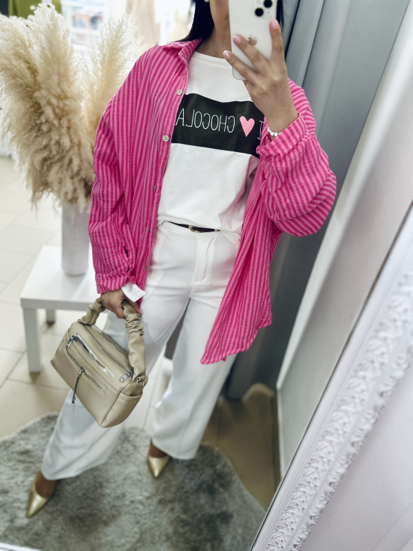 Pruhovaná košeľa- ružová 2