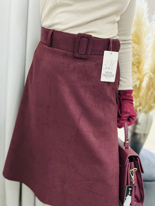 Semišová midi sukňa 2