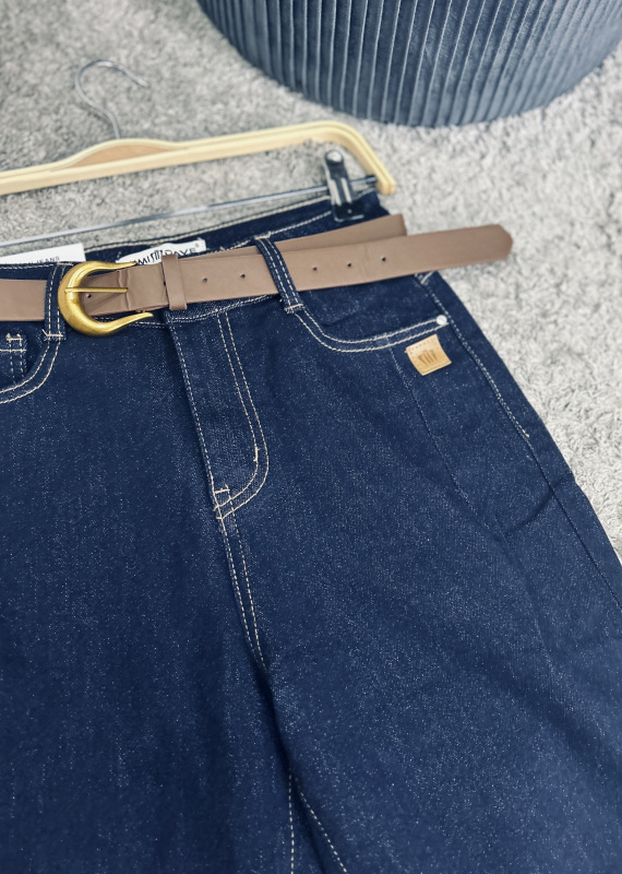 Tmavé mom fit rifle s opaskom 3