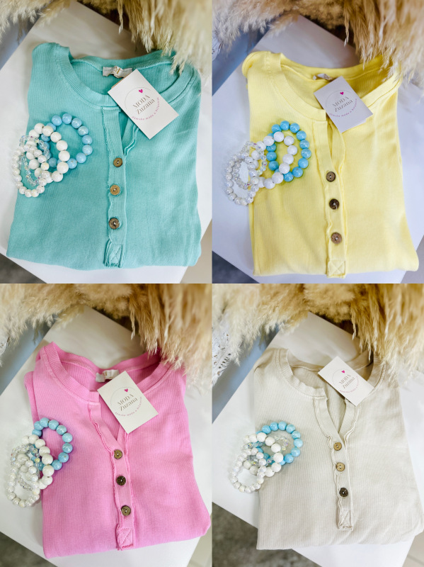 Rebrovaný pastelový top