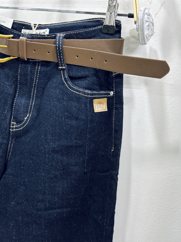 Tmavé mom fit rifle s opaskom 5