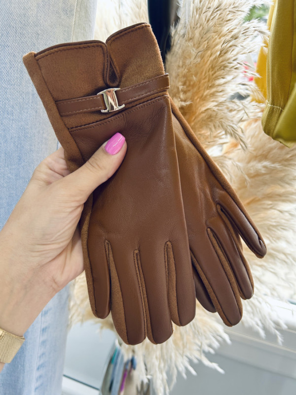 Rukavice koženka/semiš 2