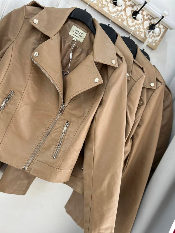 Koženková bundička- KARAMEL