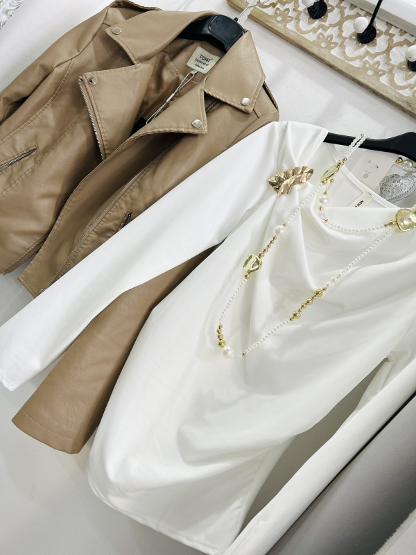 Koženková bundička- KARAMEL 1