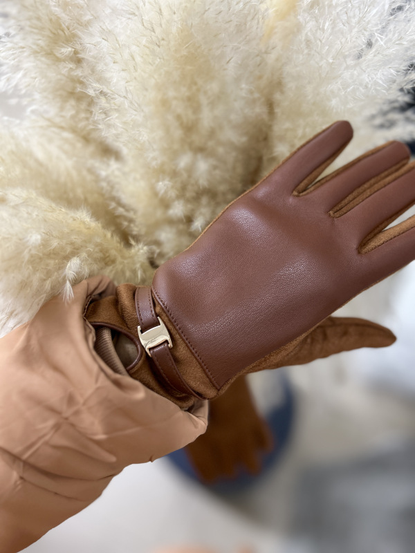 Rukavice koženka/semiš 6