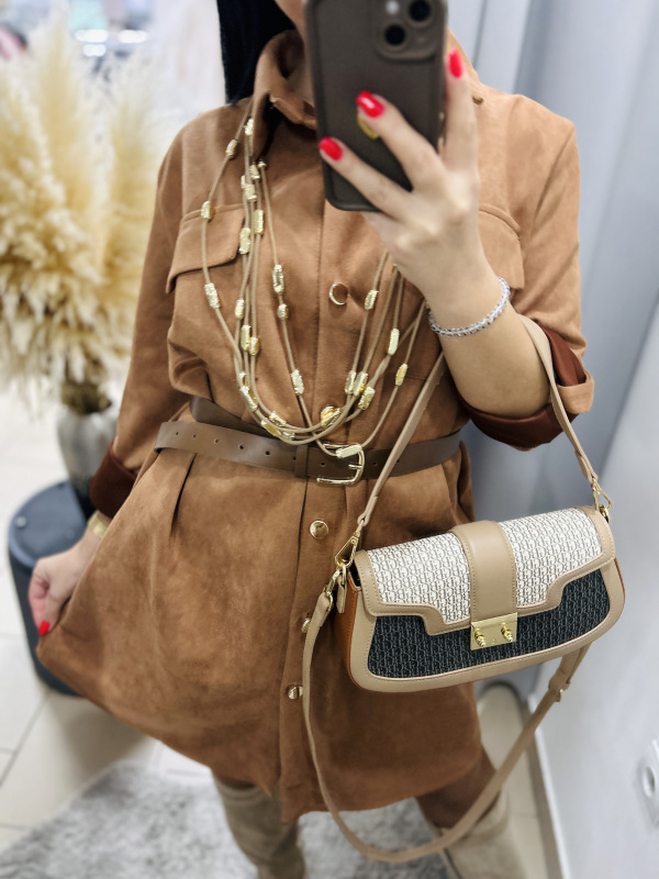 Košeľové semišové šaty- 2 farby 9