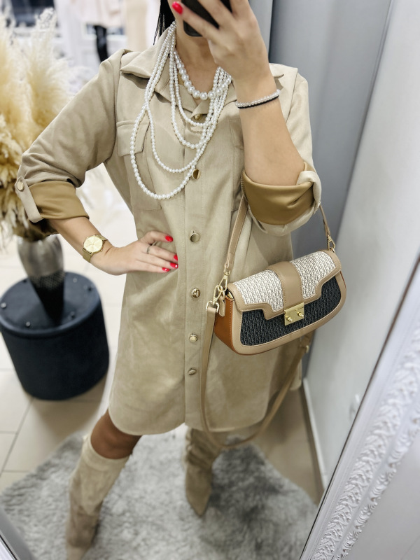 Košeľové semišové šaty- 2 farby 13