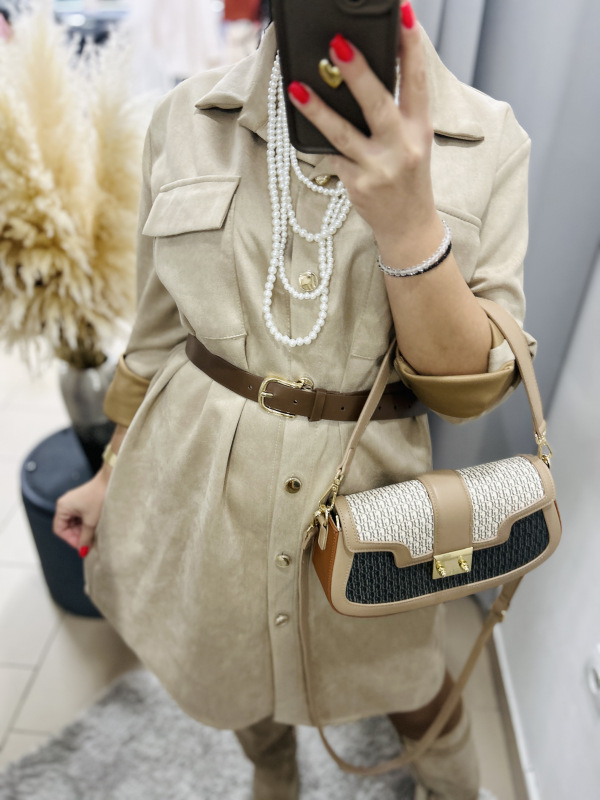 Košeľové semišové šaty- 2 farby 1