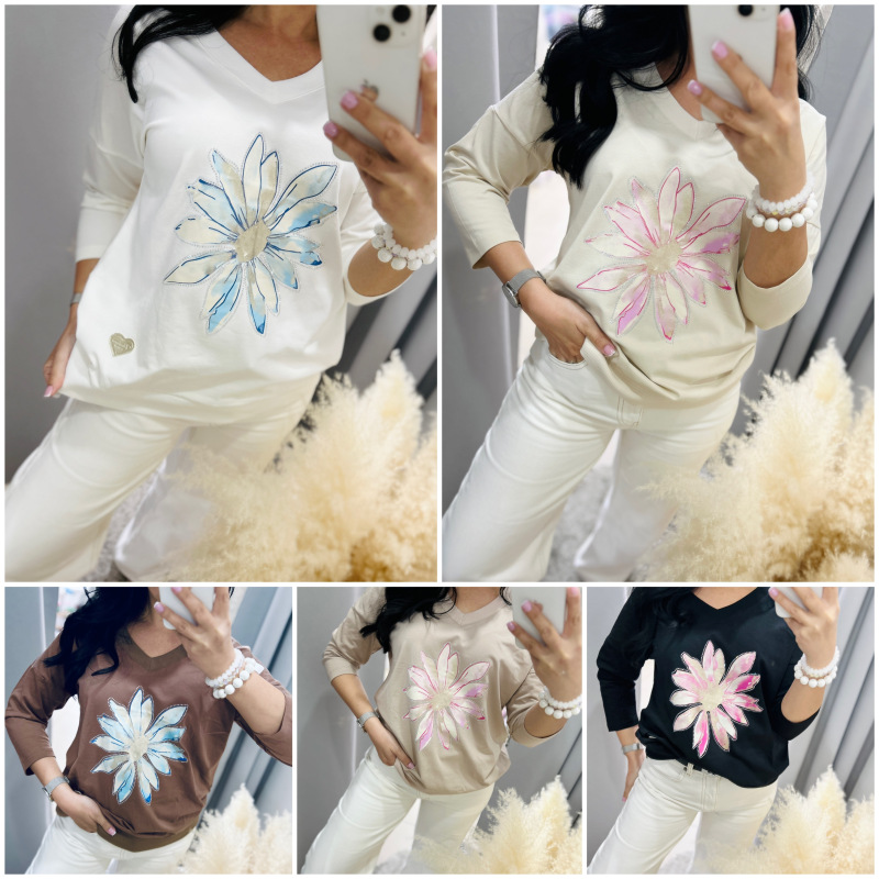 Bavlnený top s kvetom