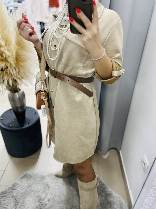 Košeľové semišové šaty- 2 farby 8