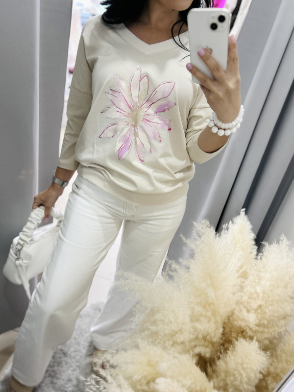 Bavlnený top s kvetom 1